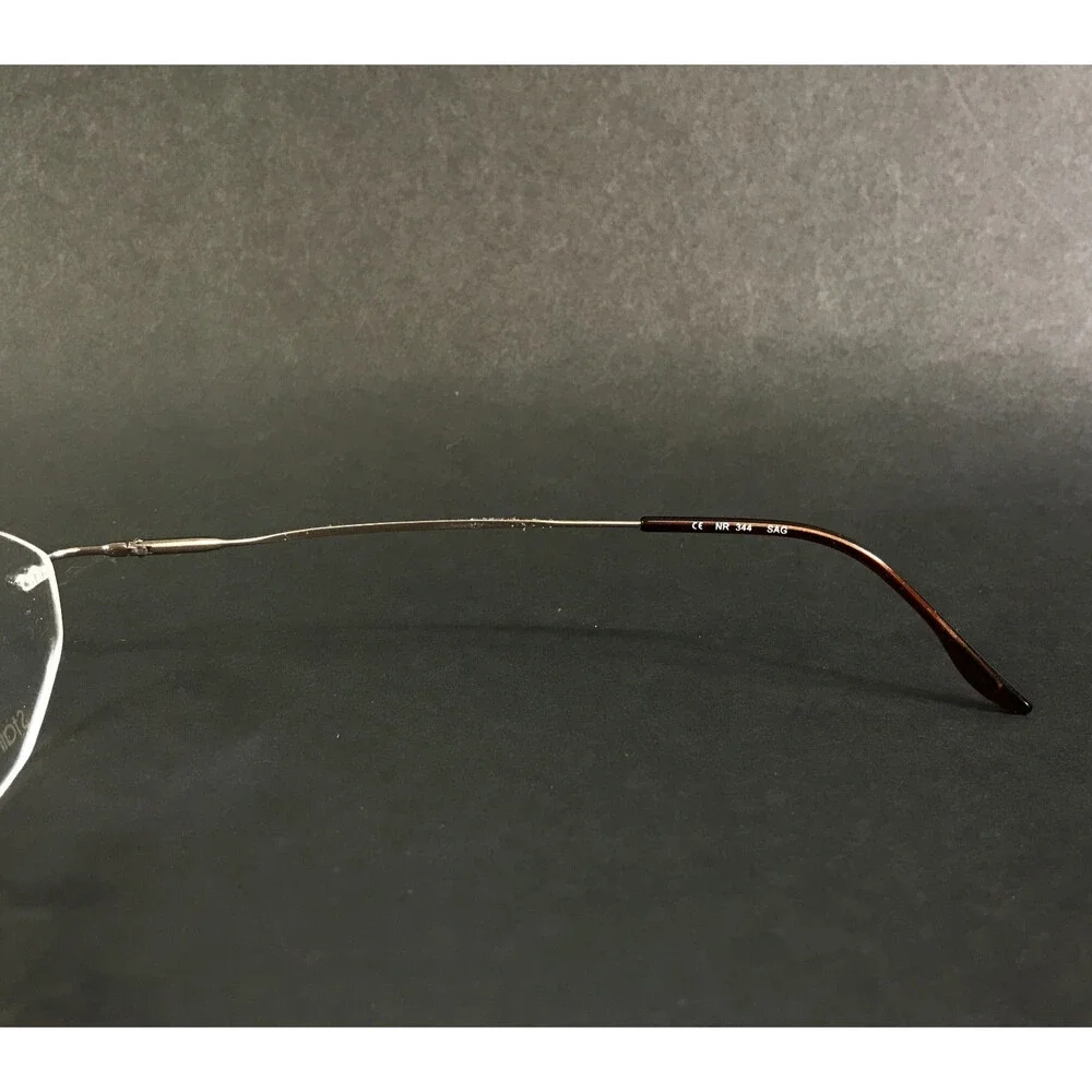 Naturally Rimless Eyeglasses Frames NR 344 SAG Dark Gold Octagonal 47-18-135